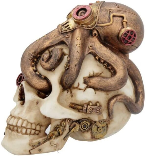 Steampunk Collection~Octo Craniotomy Skull Figurine 15.5cm Ivory, Resin