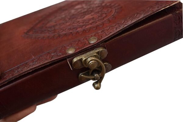 Witchcraft~Vintage Leather Journal Bound With Lock For Men Women Lined Paper Handmade Notebook Writing In Diary (Celtic heart lined)