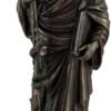 Magic  Collection~Hippocrates Greek Father of Medicine Holding Book & Staff Bronze Finish Statue