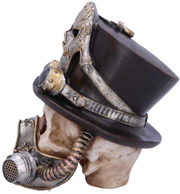 Steampunk Collection~Steampunk Breathe Easy Venetian Mask Skull Ornament, Silver, 19.5cm