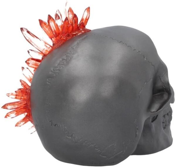 Dark Collection~Garnet Crystal Skull 17.6cm Figurine, Resin, Grey, One Size