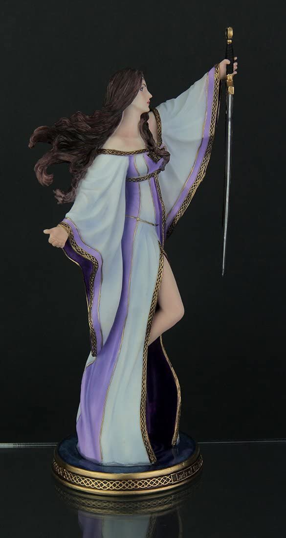 Magicun  Collection~Resin Statues James Ryman Lady of The Lake Arthurian Legend Statue 5.5 X 10 X 4 Inches Violet