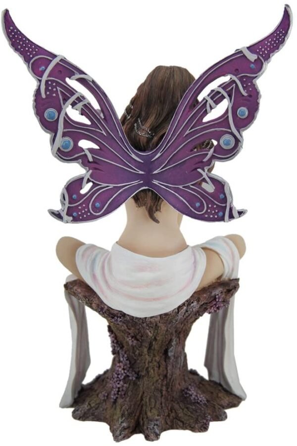 Magic  Collection~Resin Statues Amethyst Seductive Purple Butterfly Winged Fairy Statue 5.25 X 8 X 3 Inches Multicolored