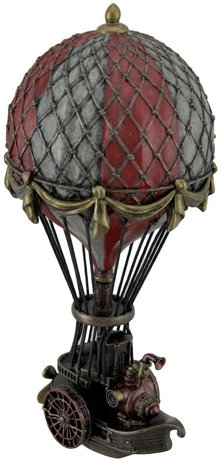Magic  Collection~Hand Painted Steampunk Hot Air Balloon Fantasy Statue