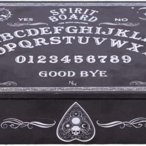 Wiccan Collection~Black and White Spirit Board and Planchette Jewellery Storage Box with Mirror, MDF, One Size