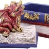 Magicun N.Giftware~Red Dragonling Diaries Dragon Book Box, Polyresin, 11.3cm