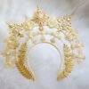 DIY Material Package Lolita Sun Halo Golden Cross Angel Hairpin Crown Headband