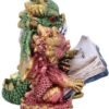 Fantasy Collection~ U5026R0 Tales of Fire Reading Book Dragon Figurine, Polyresin, Multi-Coloured, One Size