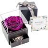 Witchcraft~Real Preserved Rose Gift Box for Girlfriend and Wife, Never Withered Rose with Brooch,Immortal Flower, Eternal Forever Rose Her on Valentine's Day,Mother's Day (Red Rose Gift Box + Brooch)