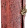 Wiccan Collection~Pentagram Embossed Leather Journal With Lock 20cm Brown