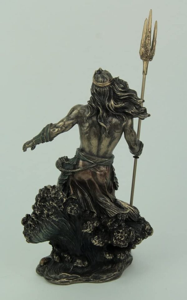 Magic  Collection~Greek God Poseidon Standing Over Crashing Waves Statue