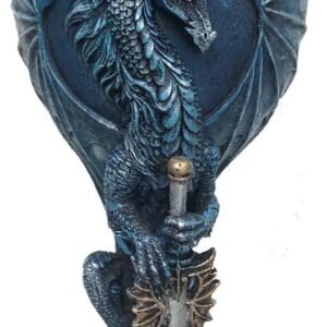 Artist Collections~ Ruth Thompson Sea Blade Blue Water Dragon Goblet Glass, One Size