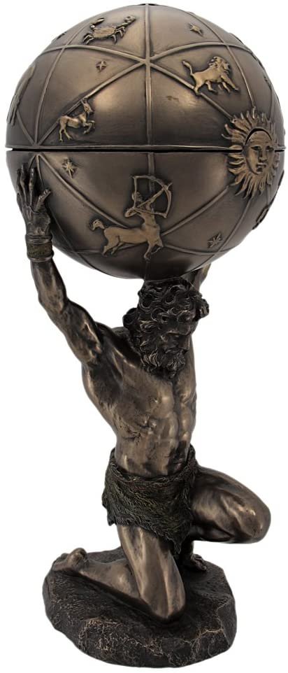 Magic  Collection~Kneeling Atlas Holding Heavens Statue/Trinket Box