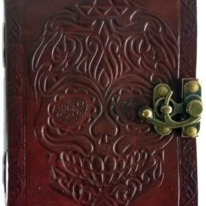 Witchcraft~Leather Journal Diary Skull Vintage Antique Handmade Notebook Sketchpad Notepad Gift for Men Women 7X5 Inches Brown