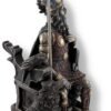Magic  Collection~Bronzed Norse God Odin on Throne with Ravens and Wolves Statue
