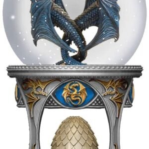Artist Collections~ Anne Stoke Dragon Heart Snow Globe Shaker, Polyresin, Gold, 18.5cm