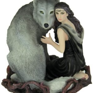 Magic  Collection~Resin Statues Anne Stokes Soul Bond Hand Painted Statue 5 X 5.75 X 5 Inches Gray