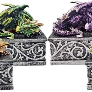 Fantasy Collection~ Dragon Safehold 8.4cm Set of 4, Boxes, Resin, Multi-Coloured