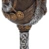 Mythology Collection~ Valhalla Goblet 17cm, Resin w/Stainless Steel Insert, Brown