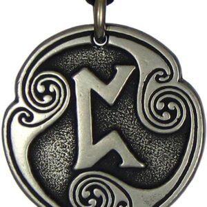 Soloman Pentant~Pewter Pertho Rune of Luck Talisman Pendant Necklace