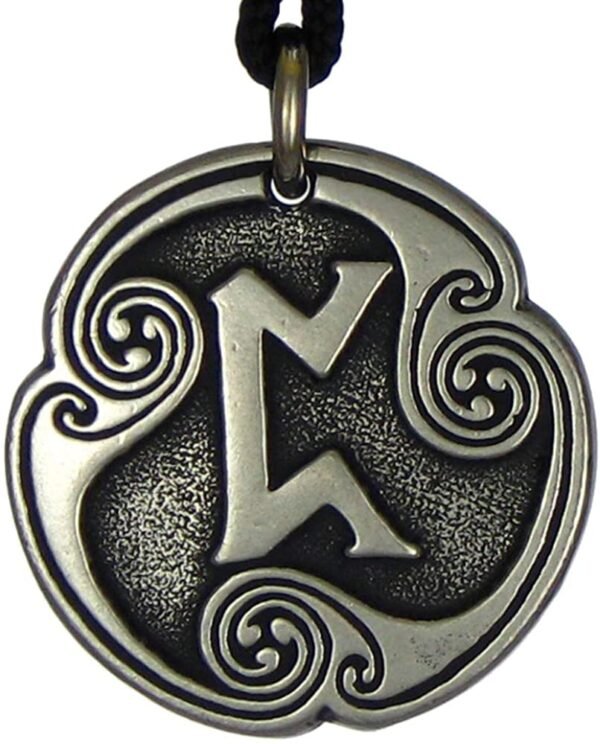 Soloman Pentant~Pewter Pertho Rune of Luck Talisman Pendant Necklace