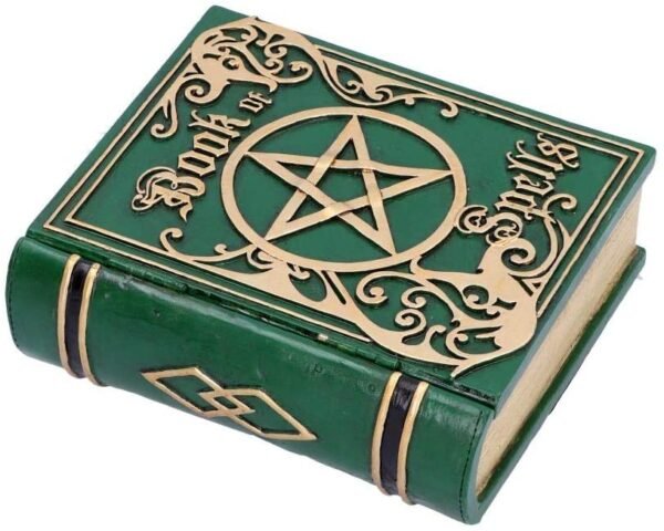 Wiccan Collection~Book of Spells Green 15.5cm, Resin, One Size