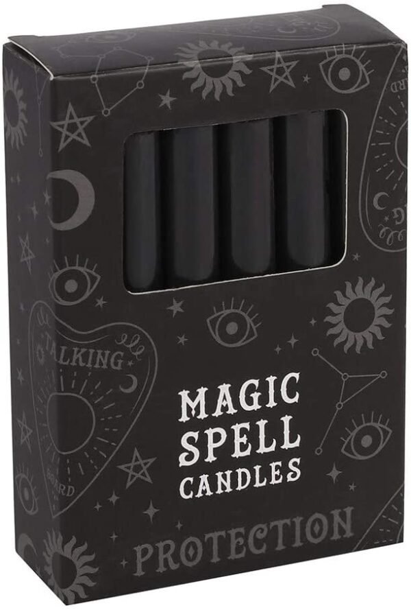 Grindstore 12 Magic Spell Candles - Protection Black 10cm