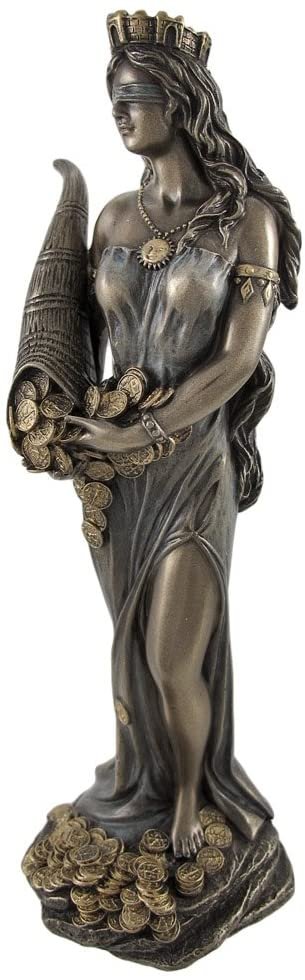 Magic  Collection~Bronzed Fortuna Roman Goddess of Fortune Statue Tykhe 7 in.
