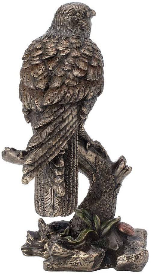 Magic  Collection~9.5 Inch Kestrel Falcon Antique Bronze Finish Animal Wild Life Birds Hawk Eagle Sculpture Collectible Figurine