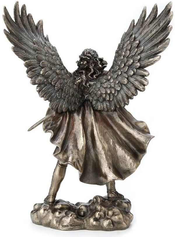 Magic  Collection~11.4 Inch Archangel Saint Michael Unsheathing The Sword Antique Bronze Finish Guardian Angel Statue