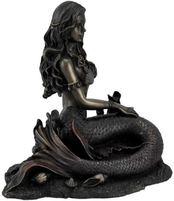 Magic  Collection~Enchanted Song Bronze Finish Mermaid Sitting On Ocean Floor Statue