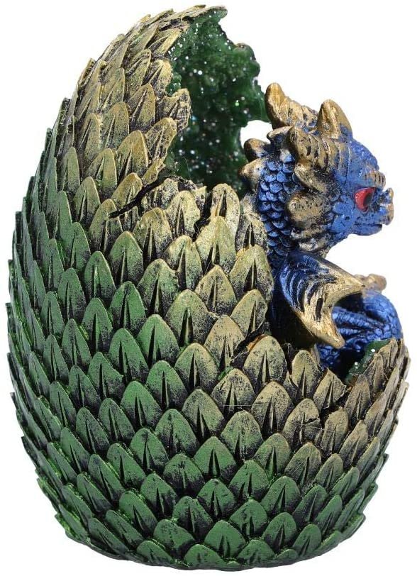 Fantasy Collection~ U5000R0 Blue Geode Home Glittering Hatchling and Egg Figurine, Polyresin, One Size