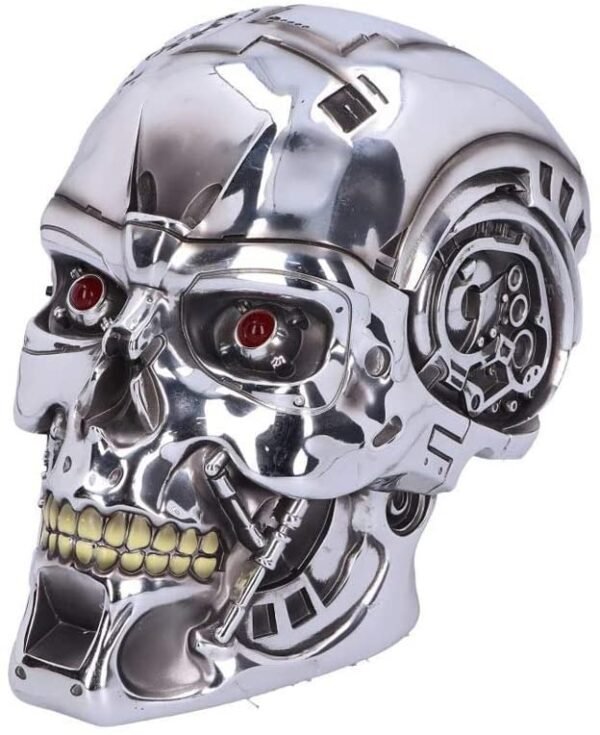 Magicun N.Giftware~T-Terminator Head Wall Plaque 16cm Silver, Polyresin, 23cm