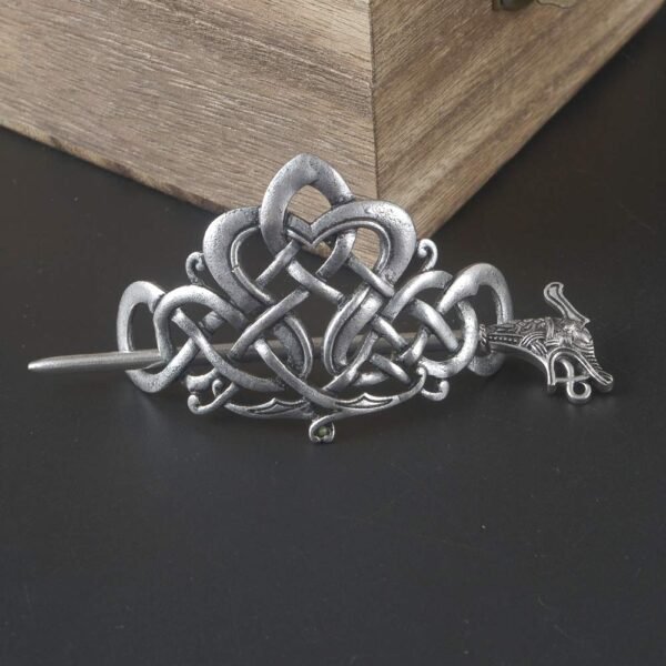Viking Dragon Hair Hairpins Clips- Norse Celtic Knot Hair Accessories Hair Slide Hair Barrettes Irish Hair Decor for Long Hair Jewelry Braids Hair Stick With Dragon Design