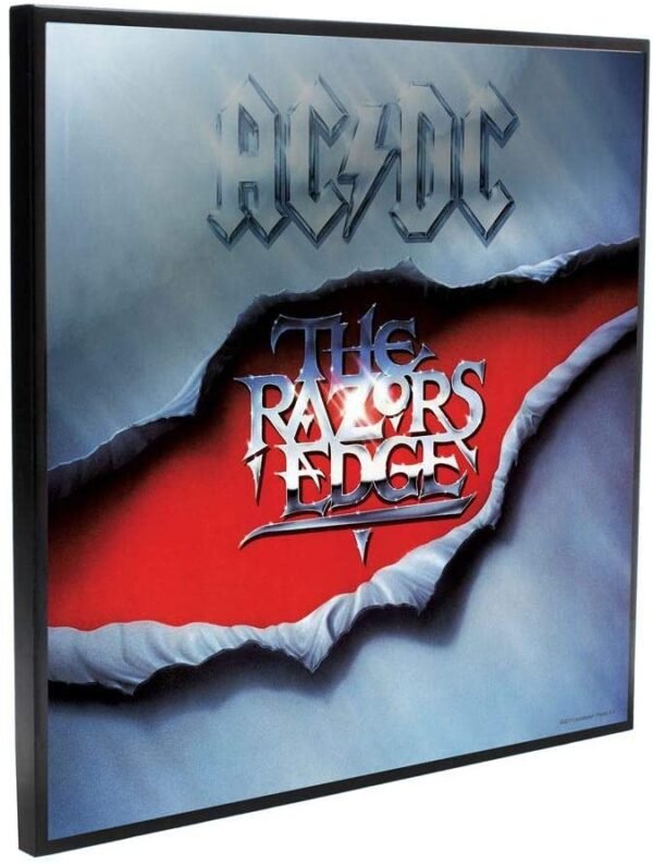 Band Merchandise~ ACDC The Razors Edge Crystal Clear Picture 32cm, MDF and Resin, Black