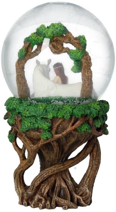 Artist Collections~ Pure Heart Anne Stokes Snowglobe 21cm Green, Resin, 18cm
