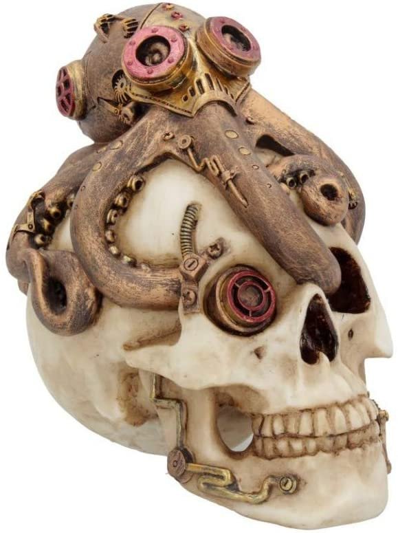 Steampunk Collection~Octo Craniotomy Skull Figurine 15.5cm Ivory, Resin