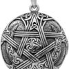Sterling Silver Moon Pentacle Pentagram Aromatherapy Locket; 1 Inch Diameter