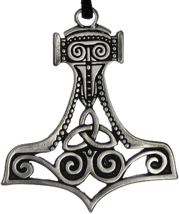 Soloman Pentant~Pewter Large Thor's Hammer Celtic Knot Mjolnir Pendant