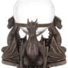 Fantasy Collection~ Dragons Prophecy Crystal Ball Holder 18.5cm Bronze, Resin
