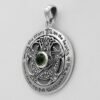 Sterling Silver Moldavite Moon Goddess Pentacle Pendant