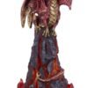 Magicun N.Giftware~Volcanic Victory Red Magma Lava Dragon Figurine, Polyresin, 25.7cm