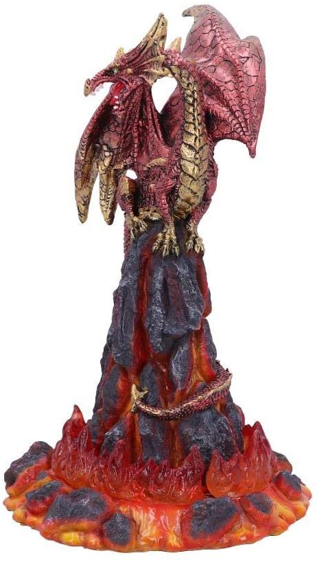 Fantasy Collection~ Volcanic Victory Red Magma Lava Dragon Figurine, Polyresin, 25.7cm