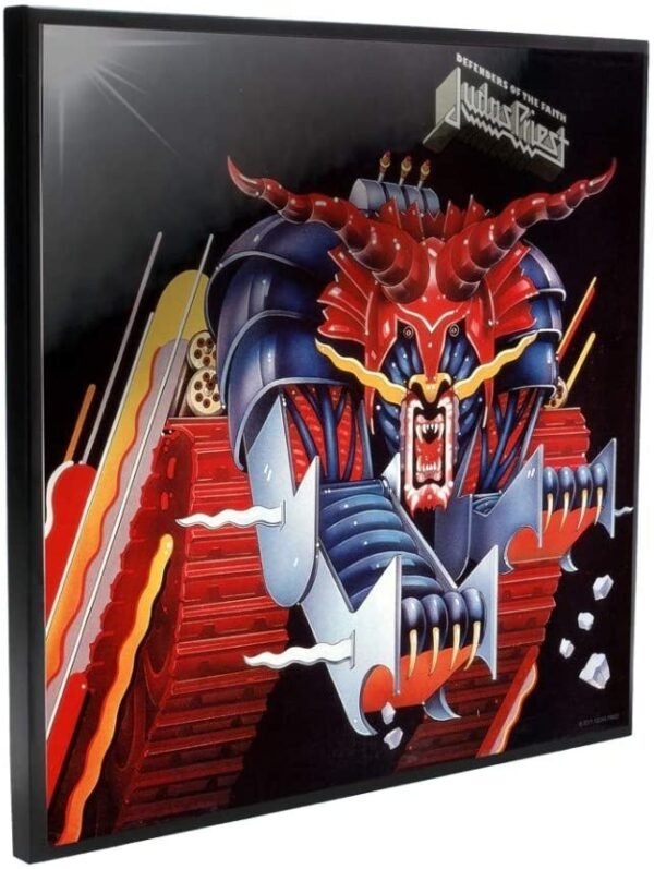 Band Merchandise~ Judas Priest Defenders of The Faith 32cm Crystal Clear Picture, MDF and Resin, Black