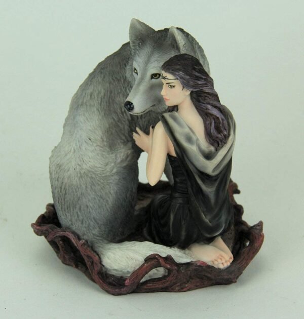 Magic  Collection~Resin Statues Anne Stokes Soul Bond Hand Painted Statue 5 X 5.75 X 5 Inches Gray