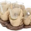 Dark Collection~Six Shooter Skulls (Set of Six) Shot Glasses 14cm Ivory