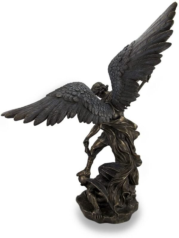 Magic  Collection~Saint Michael Slays Lucifer Bronzed Sculptured Statue 31 in.