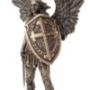 Magic  Collection~11 Inch Saint Michael Archangel with Battle Shield and Sword Cold Cast Resin Material Antique Bronze Finish Angel Statue