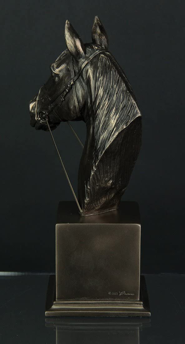 Magic  Collection~Stunning Bronze Finish Thoroughbred Horse Bust Statue