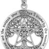 Sterling Silver Extra Large Cut Out Tree Pentacle Pendant